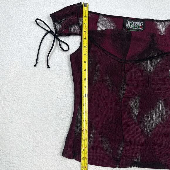 2001 Lip Service Hour of Darkness Blouse Top Purple Medium Y2K Vintage Goth - Picture 14 of 16